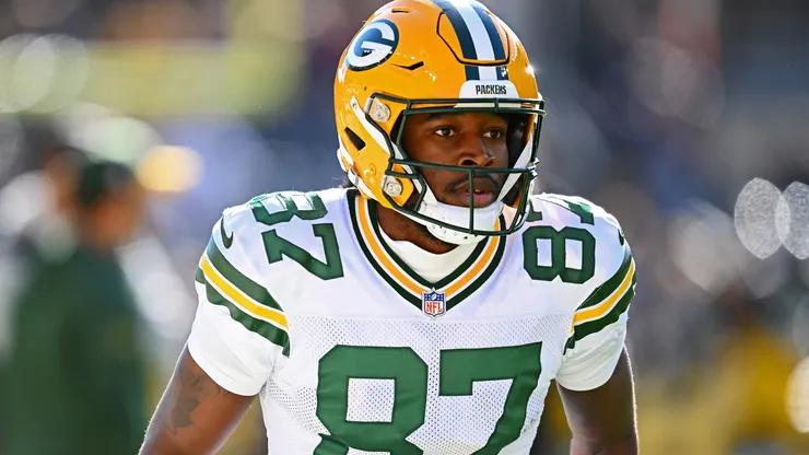 Romeo Doubs #87 of the Green Bay Packers in 2023.