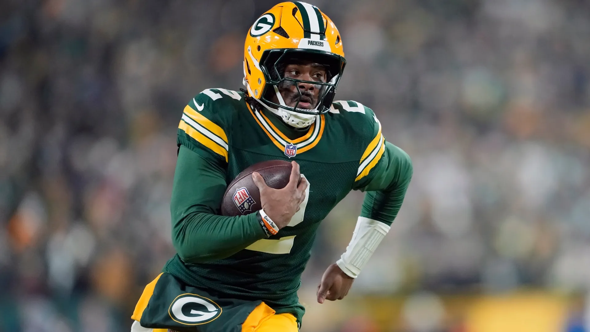 Malik Willis of the Packers in 2025 (Source: Patrick McDermott/Getty Images)