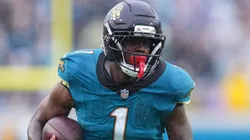Travis Etienne Jr. #1 of the Jacksonville Jaguars in 2025.