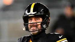 Aaron Rodgers at Acrisure Stadium in Pittsburgh, Pennsylvania.