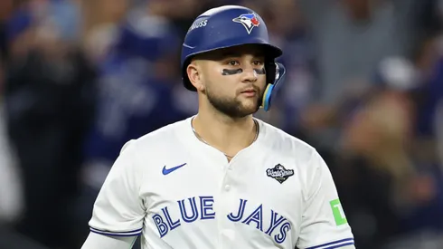 Bo Bichette #11, free agent, is pursued by several MLB teams.