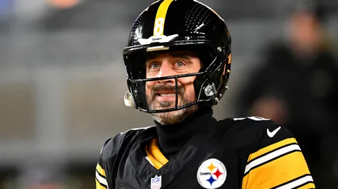 Aaron Rodgers #8 of the Pittsburgh Steelers in 2026.
