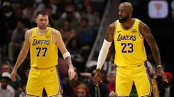 Luka Doncic and LeBron James of the Los Angeles Lakers.