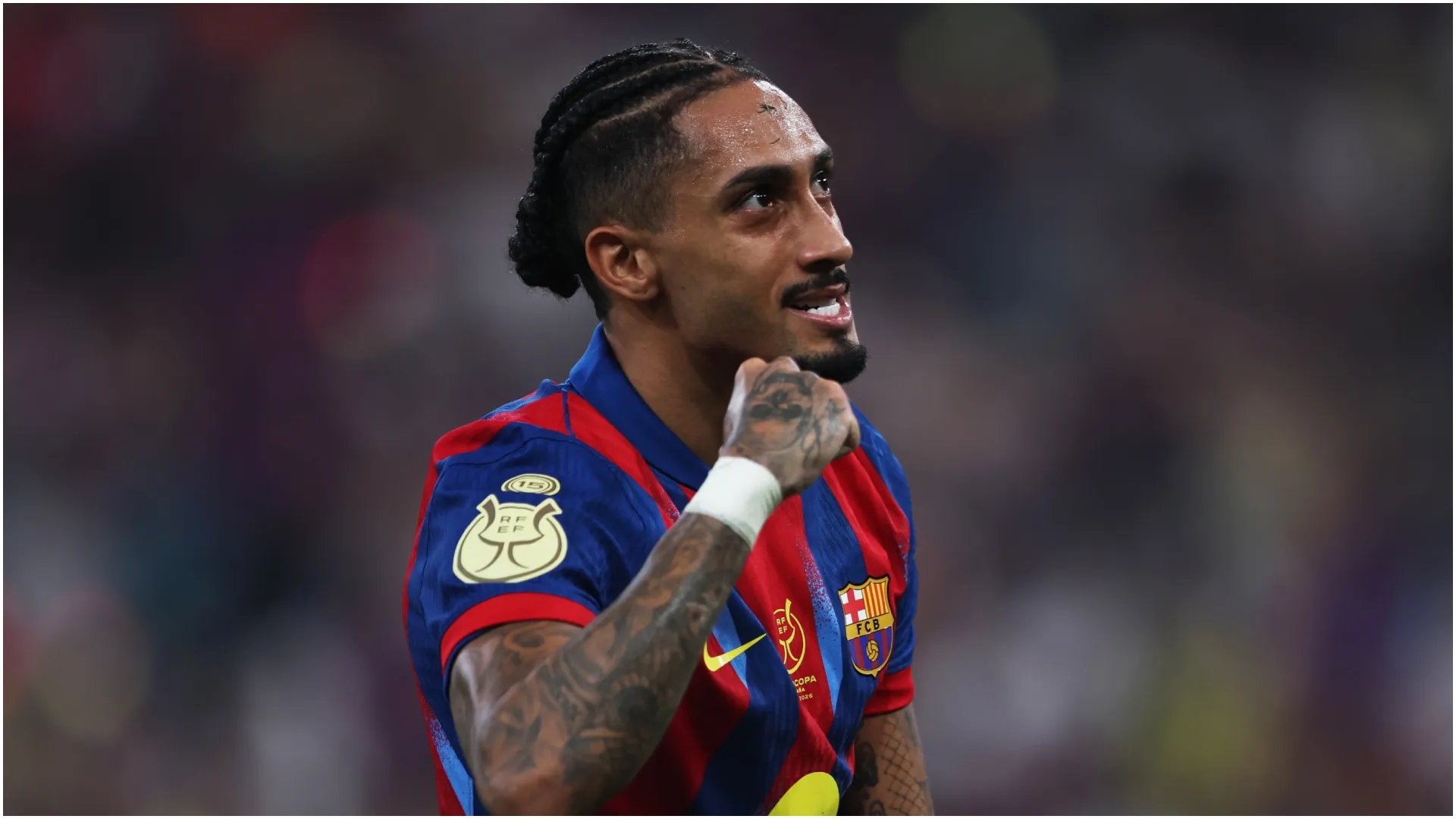 Raphinha celebrating