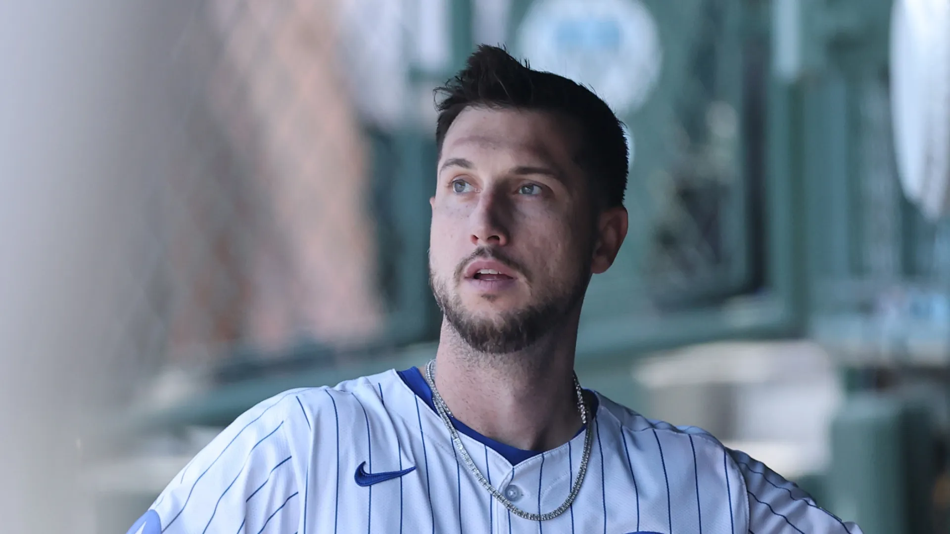 Kyle Tucker looking to his side