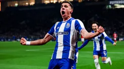 Jan Bednarek celebrates a goal for Porto.