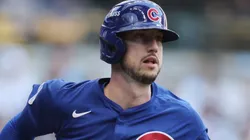 Kyle Tucker #30 with the Cubs in action against the Brewers.