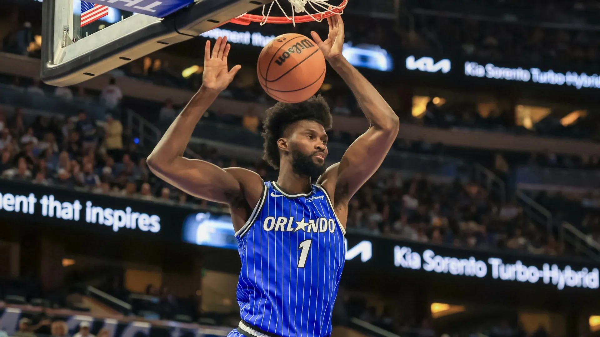 Jonathan Isaac #1 of the Orlando Magic in 2025 (Source: Mike Carlson/Getty Images)