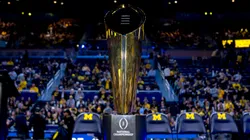 The College Football Playoff National Championship Trophy.