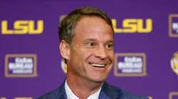 Lane Kiffin at Tiger Stadium in Baton Rouge, Louisiana
