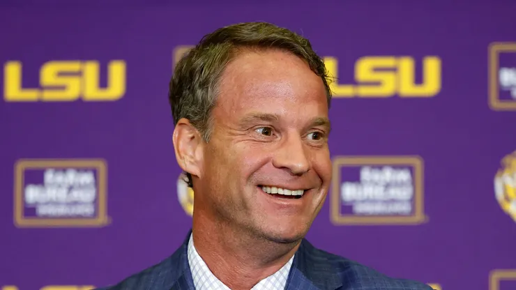 Lane Kiffin at Tiger Stadium in Baton Rouge, Louisiana