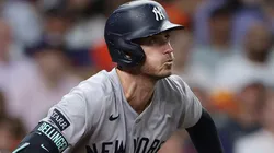 Cody Bellinger #35 of the Yankees bats against the Astros.
