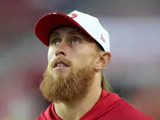 Why is George Kittle not playing today for 49ers vs Seahawks in NFC Divisional Round of 2026 NFL playoffs?