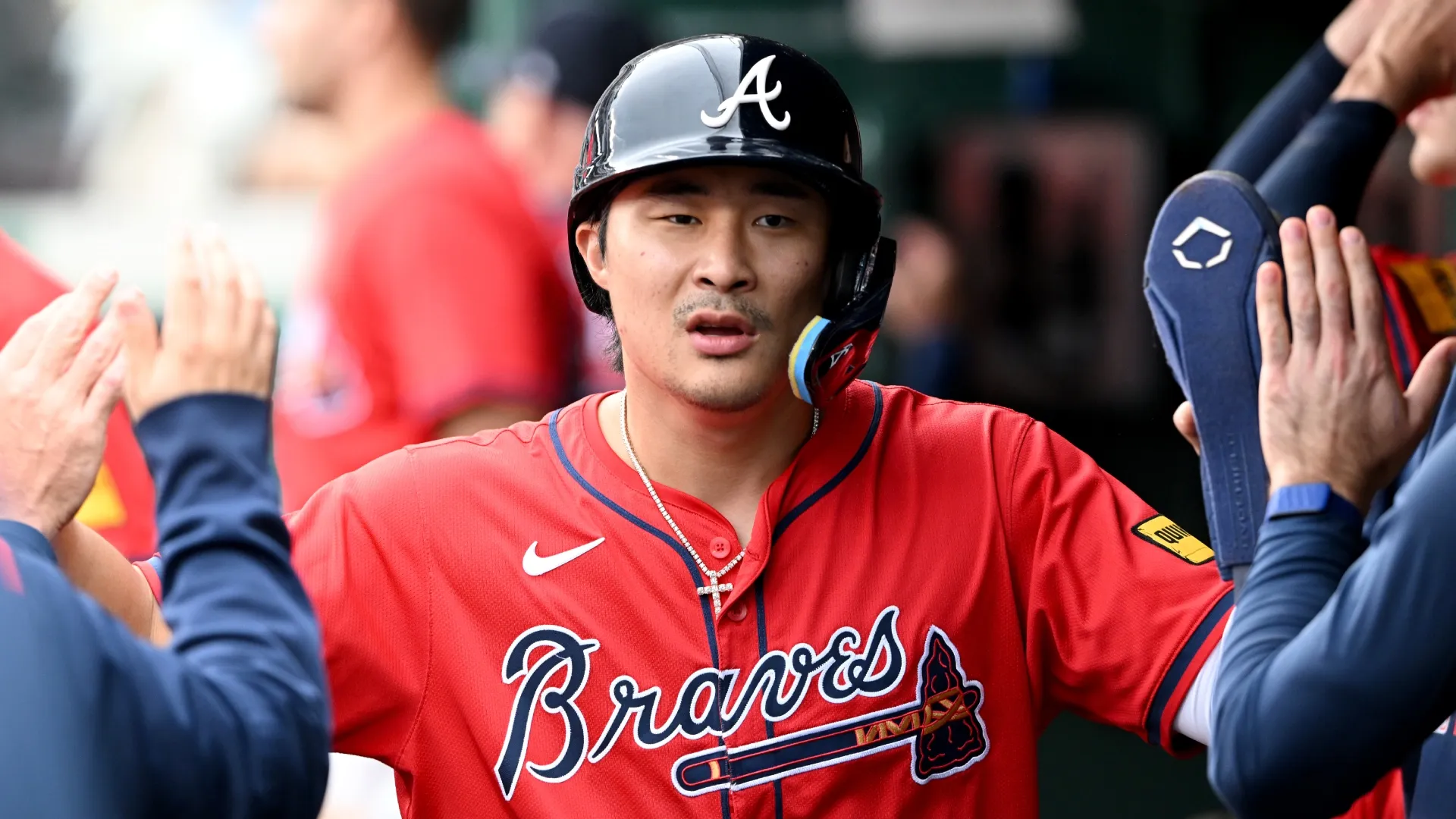 Ha-Seong Kim celebrating