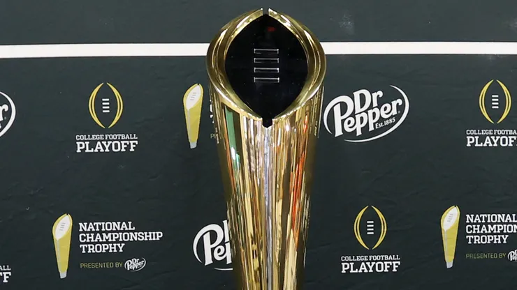 The College Football Playoff National Championship Trophy.
