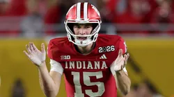 Fernando Mendoza of the Indiana Hoosiers on January 19, 2026 in Miami Gardens.