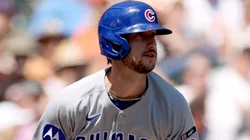 Kyle Tucker #30 bats against the Giants.