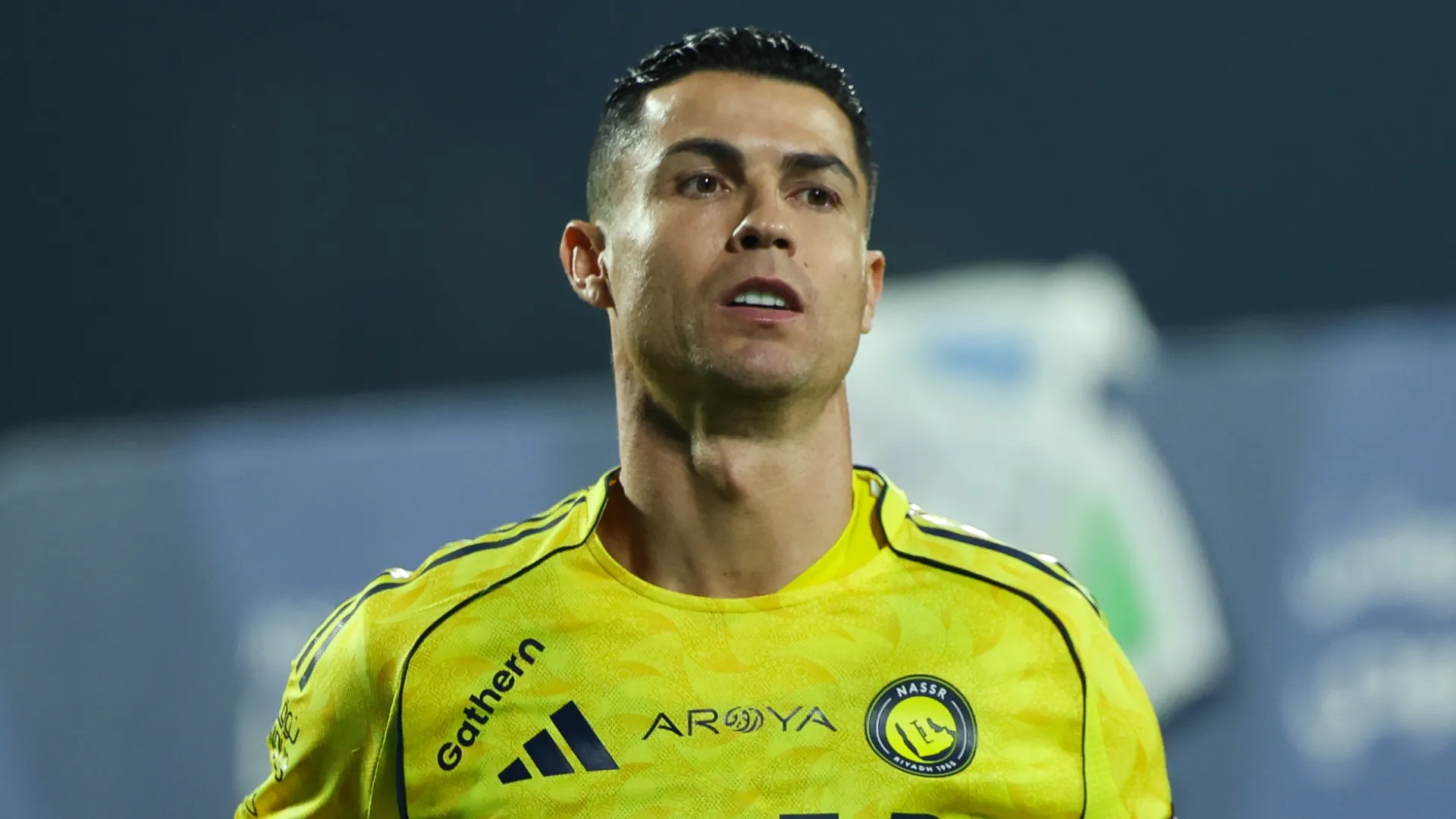 Cristiano Ronaldo reacts during a game