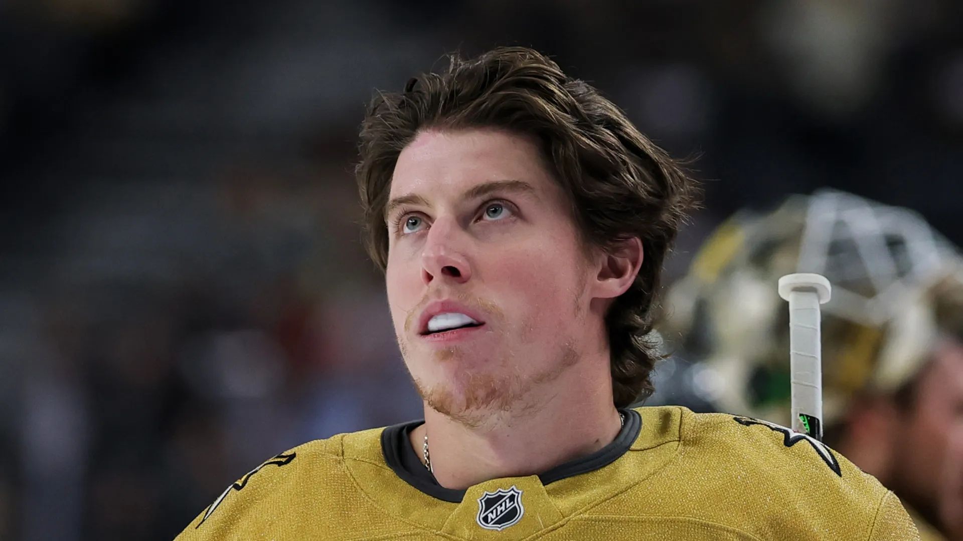 Mitch Marner looking up