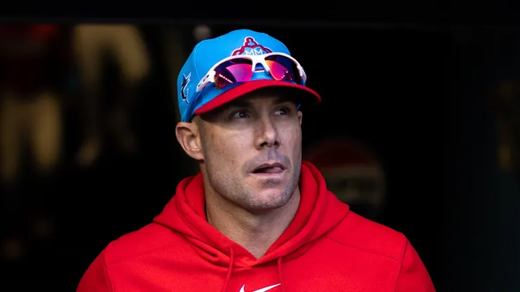 Skip Schumaker during his time with the Marlins on April 13, 2024 in Miami.