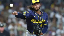 Freddy Peralta #51 of the Milwaukee Brewers