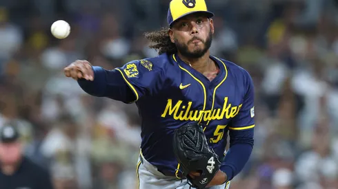 Freddy Peralta #51 of the Milwaukee Brewers