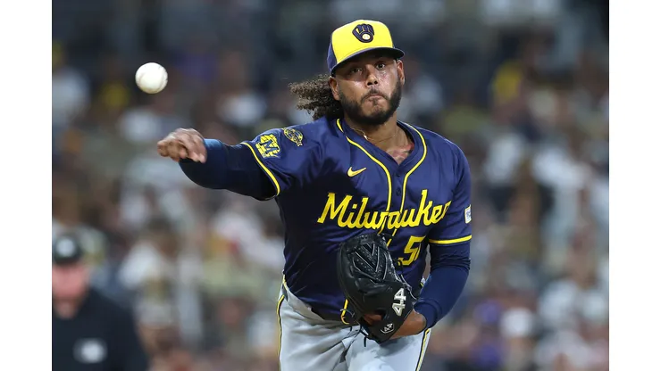 Freddy Peralta #51 of the Milwaukee Brewers