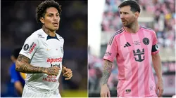 Paolo Guerrero of Alianza Lima and Lionel Messi of Inter Miami.