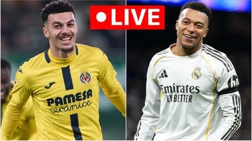 Georges Mikautadze of Villarreal and Kylian Mbappe of Real Madrid.