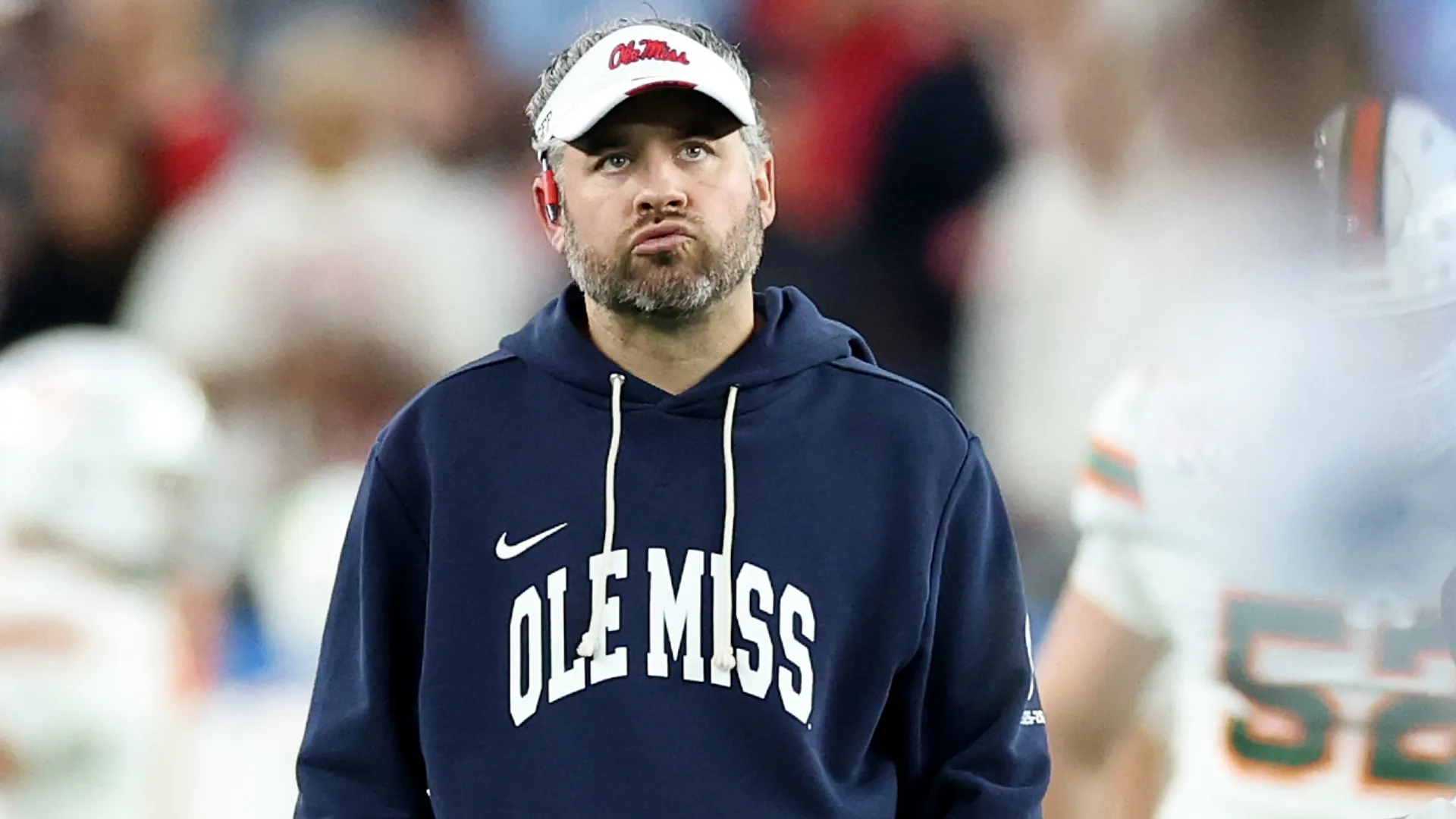 Head coach Pete Golding of the Ole Miss Rebels