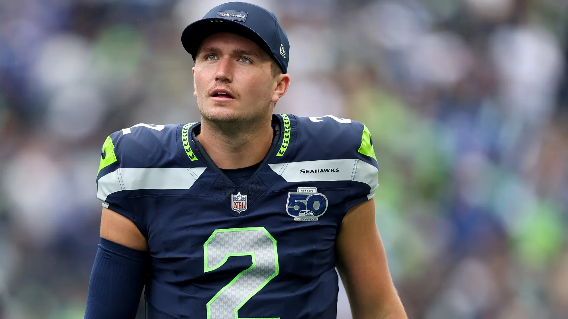 Drew Lock #2 of the Seattle Seahawks