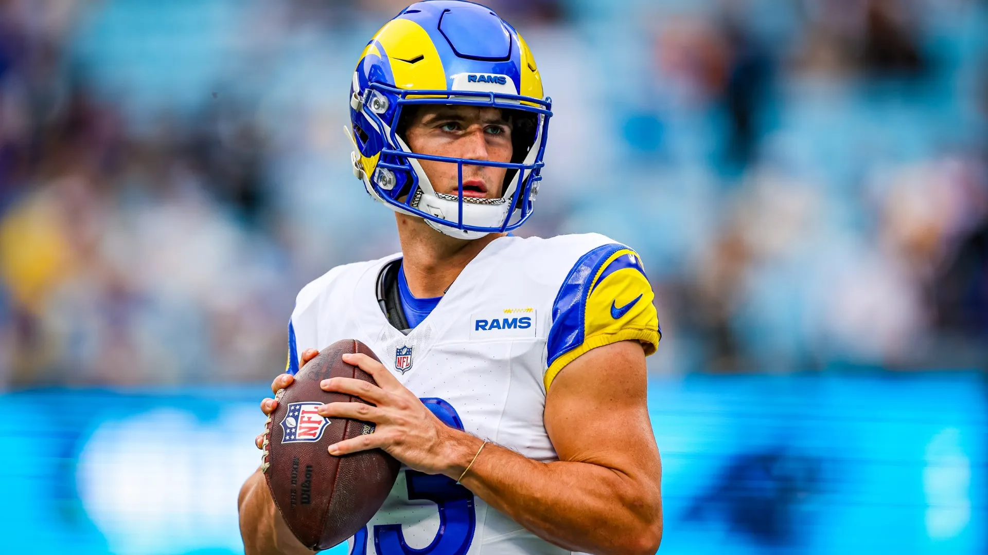 Stetson Bennett IV #13 of the Los Angeles Rams (Photo by David Jensen/Getty Images)