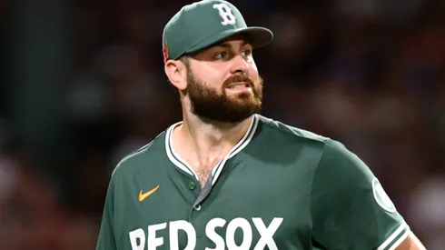 Lucas Giolito #54 of the Boston Red Sox walks off the field.