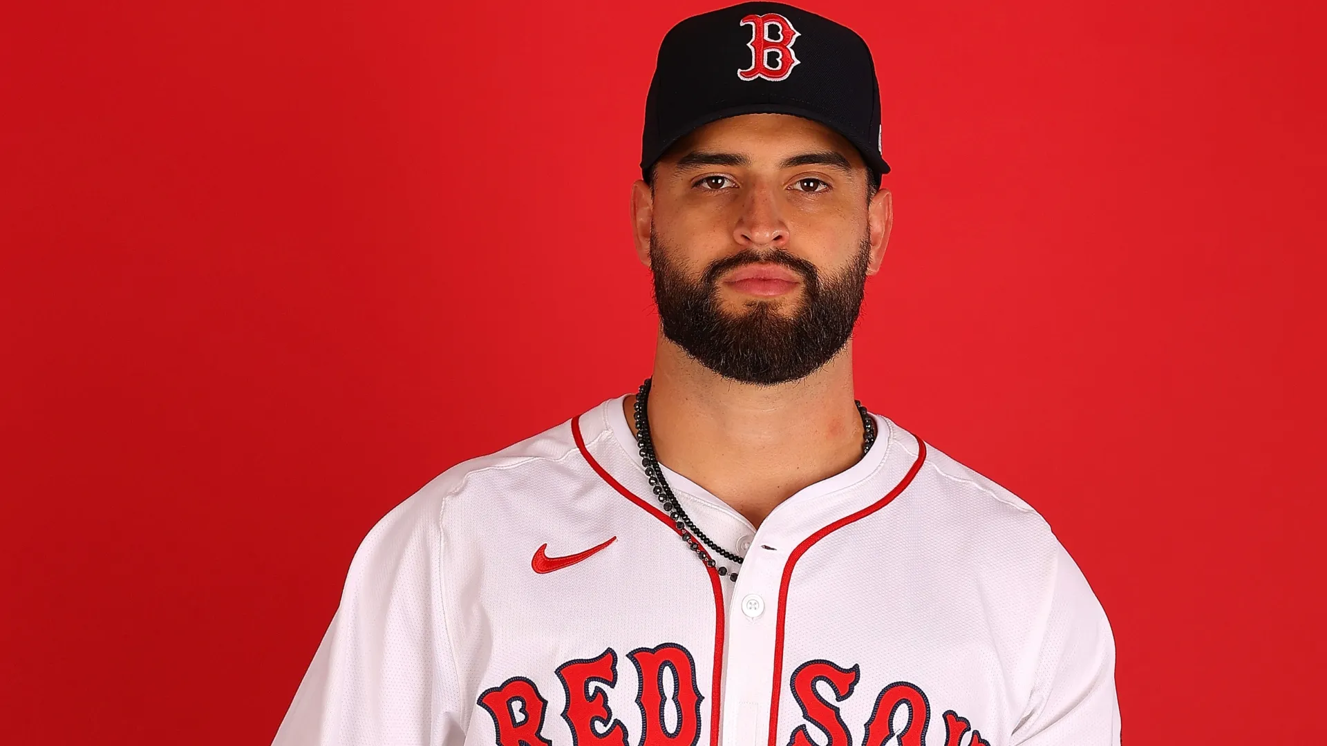 Patrick Sandoval #43 of the Red Sox poses for a portrait during photo day. Kevin C. Cox/Getty Images