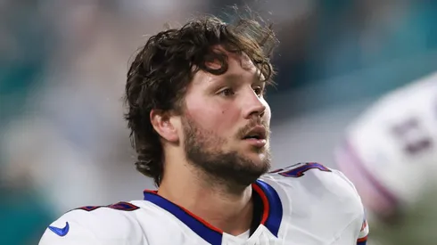 Josh Allen #17 of the Buffalo Bills at Hard Rock Stadium