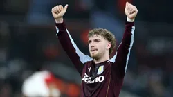 Harvey Elliott of Aston Villa acknowledges the fans.