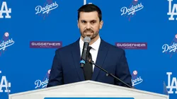 General Manager Brandon Gomes speaks during a press conference.