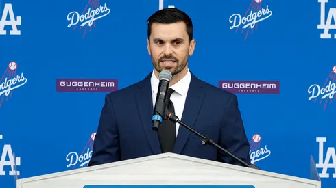 General Manager Brandon Gomes speaks during a press conference.