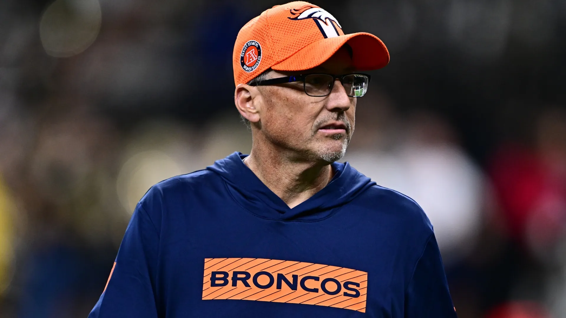 Senior offensive assistant Pete Carmichael of the Denver Broncos