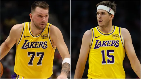 Luka Doncic and Austin Reaves of the Los Angeles Lakers.