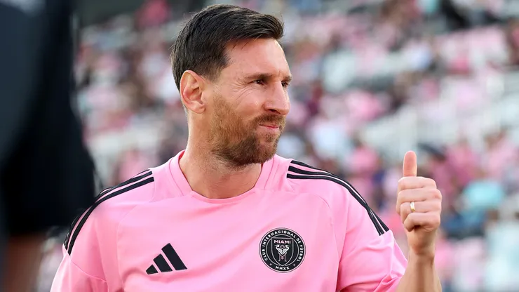 Lionel Messi reacts prior to an Inter Miami game.