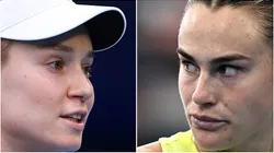 Elena Rybakina (L) and Aryna Sabalenka