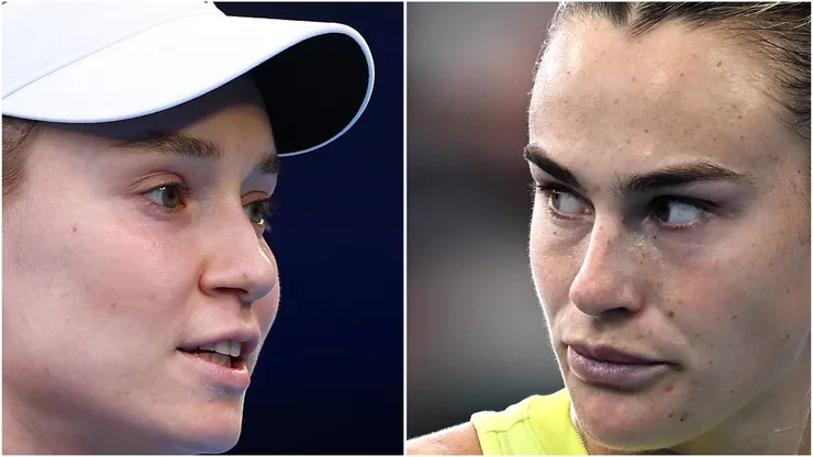 Elena Rybakina (L) and Aryna Sabalenka