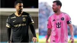 Edwin Cardona of Atletico Nacional and Lionel Messi of Inter Miami.