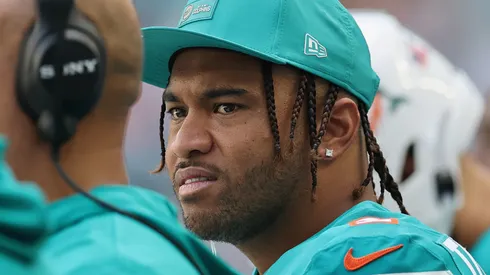 Tua Tagovailoa at Hard Rock Stadium in Miami Gardens, Florida