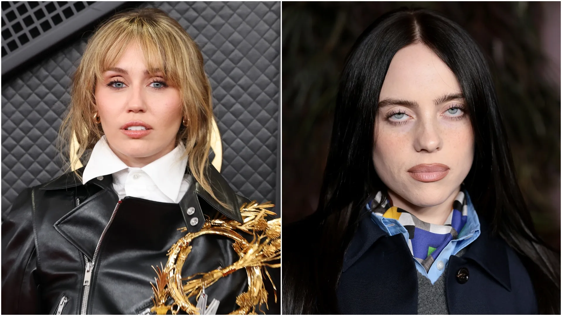 Miley Cyrus and Billie Eilish (Source: Amy Sussman/Getty Images — Dimitrios Kambouris/Getty Images for WSJ. Magazine Innovators Awards)