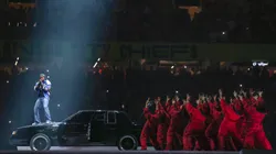 Kendrick Lamar performs onstage during Apple Music Super Bowl LIX Halftime Show in 2025