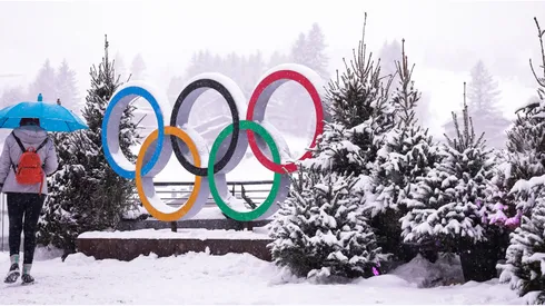 The Olympic rings in Cortina