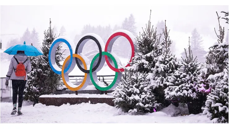 The Olympic rings in Cortina