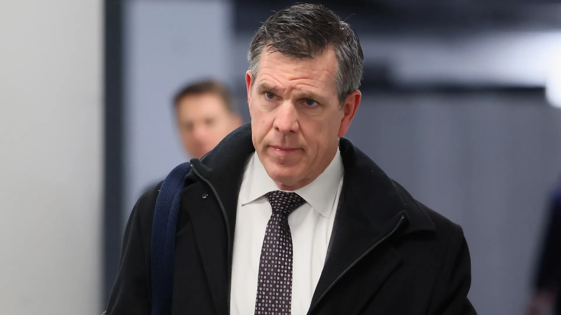 Head coach Mike Sullivan of the Rangers arrives for the game.